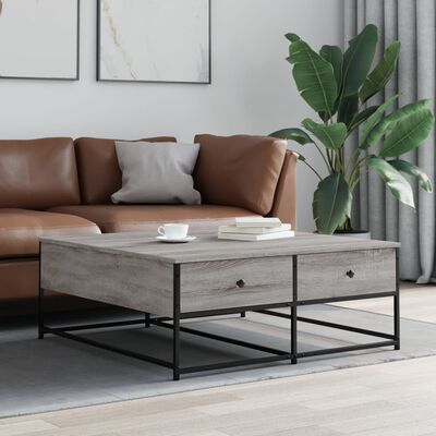 vidaXL Tavolino da Salotto Grigio Sonoma 100x99x40cm Legno Multistrato