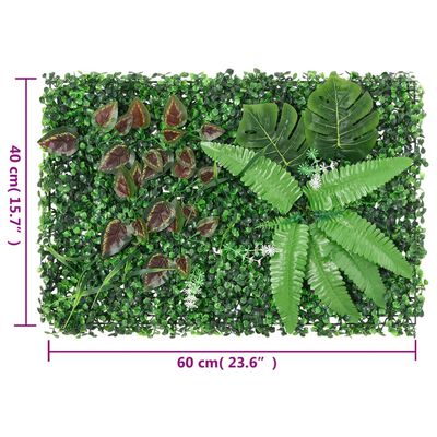  vidaXL Recinzione Piante Artificiali 24 pz Verde 40x60 cm