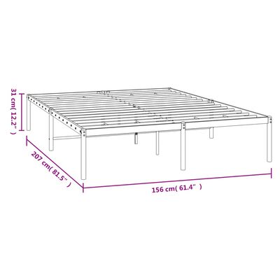 vidaXL Giroletto in Metallo Bianco 150x200 cm