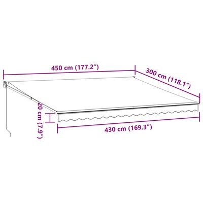 vidaXL Tenda Sole Retrattile Manuale 450x300 cm Marrone