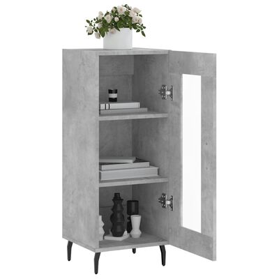 vidaXL Credenza Grigio Cemento 34,5x34x90 cm in Legno Multistrato