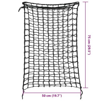 vidaXL Reti da Fieno 2pz Rettangolari Neri 75x50 cm in PP