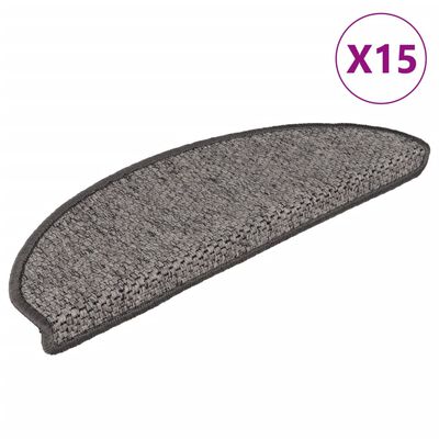 vidaXL Tappeti Adesivi per Scale Sisal 15pz 65x21x4cm Beige Marrone