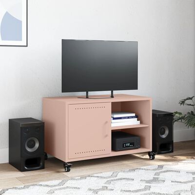 vidaXL Mobile TV Rosa 68x39x43,5 cm in Acciaio