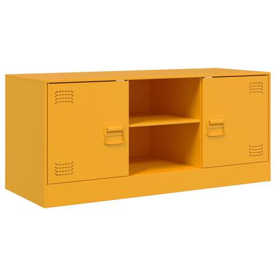 vidaXL Mobile Porta TV Giallo Senape 99x39x44 cm in Acciaio