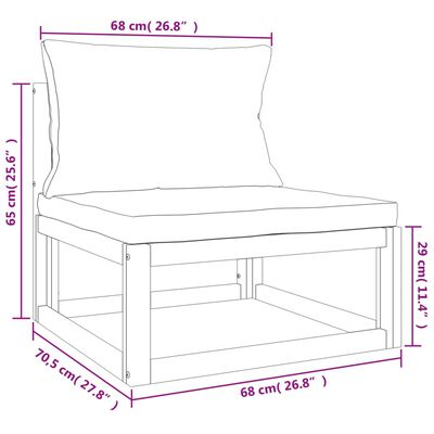 vidaXL Set Divani da Giardino 2pz con Cuscini Legno Massello Acacia