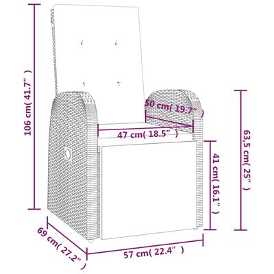 vidaXL Set da Pranzo da Giardino 7 pz con Cuscini in Polyrattan Grigio