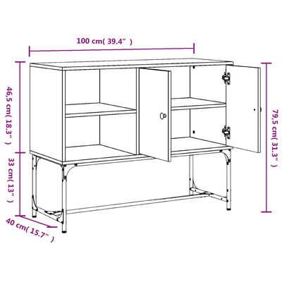 vidaXL Credenza Grigio Sonoma 100x40x79,5 cm in Legno Multistrato