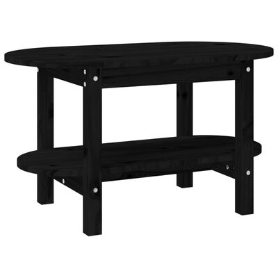 vidaXL Tavolino da Salotto Nero 80x45x45 cm in Legno Massello di Pino