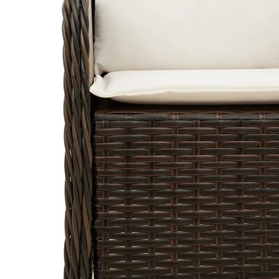 vidaXL Set da Pranzo da Giardino 5pz con Cuscini in Polyrattan Marrone