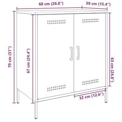 vidaXL Credenza Antracite 68x39x79 cm in Acciaio