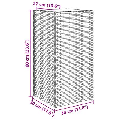 vidaXL Fioriera da Giardino Grigia 30x30x60 cm in Polyrattan