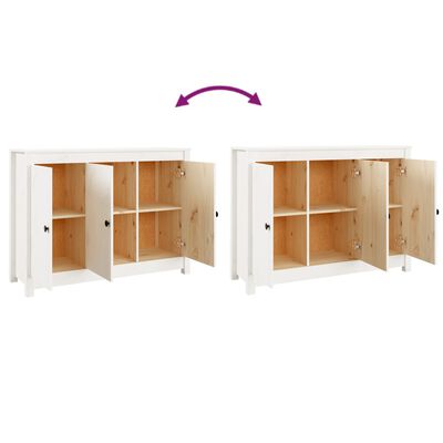 vidaXL Credenza Bianca 100x35x74 cm in Legno Massello di Pino