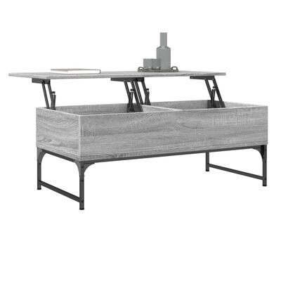 vidaXL Tavolino Salotto Grigio Sonoma 100x50x40cm Multistrato Metallo