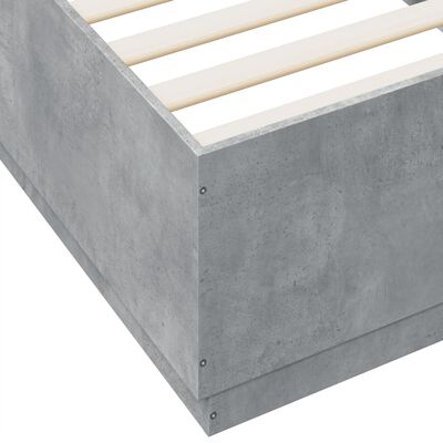 vidaXL Giroletto Luci LED Grigio Cemento 90x200cm in Legno Multistrato