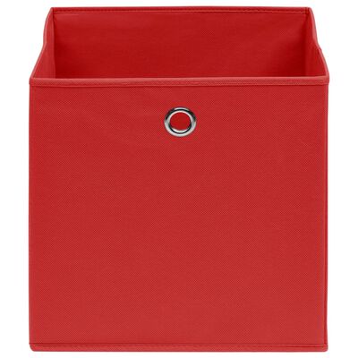 vidaXL Contenitori 4 pz in Tessuto non Tessuto 28x28x28 cm Rosso