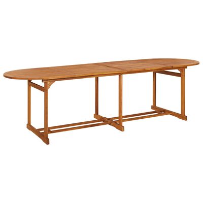 vidaXL Set da Pranzo da Giardino 11 pz 280x90x75 cm Massello di Acacia