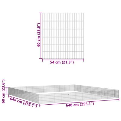 vidaXL Recinto per Animali Ruspante 48 Pannelli 54x60 cm Ferro Zincato