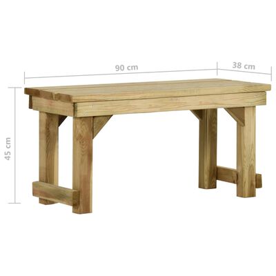 vidaXL Panca da Giardino 90 cm in Legno di Pino Impregnato