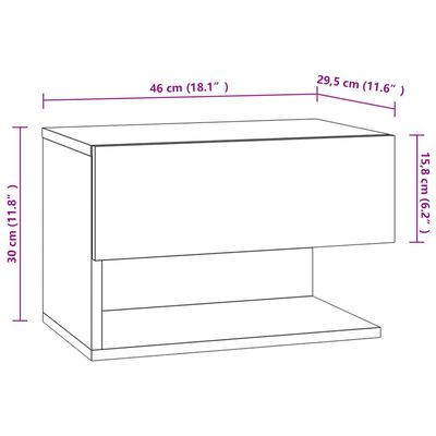 vidaXL Comodini a Muro 2 pz Rovere Marrone