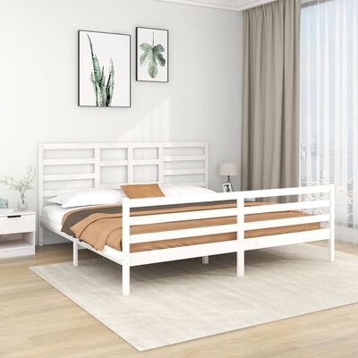 vidaXL Giroletto Bianco in Legno Massello 200x200 cm