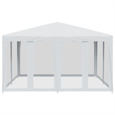 vidaXL Tenda per Feste con 8 Pareti Laterali in Rete Bianco 4x4 m HDPE