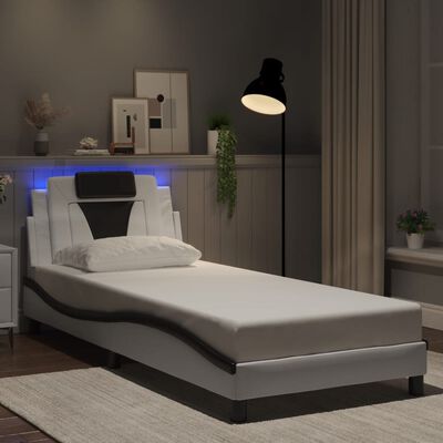 vidaXL Giroletto con Luci LED Bianco e Nero 80x200 cm in Similpelle