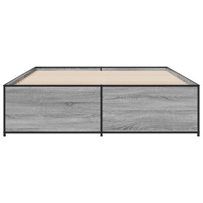 vidaXL Giroletto Grigio Sonoma 150x200 cm in Legno Multistrato Metallo