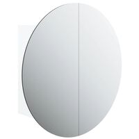 vidaXL Armadio da Bagno con Specchio Rotondo e LED Bianco 47x47x17,5cm