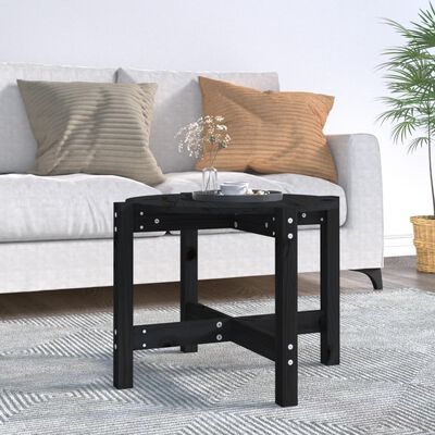 vidaXL Tavolino da Salotto Nero Ø 62,5x45 cm in Legno Massello di Pino