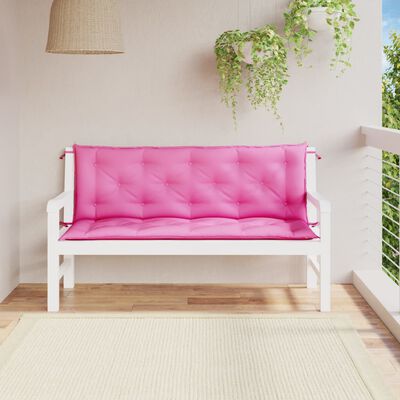 vidaXL Cuscini per Panca da Giardino 2 pz Rosa 150x50x7 cm in Tessuto