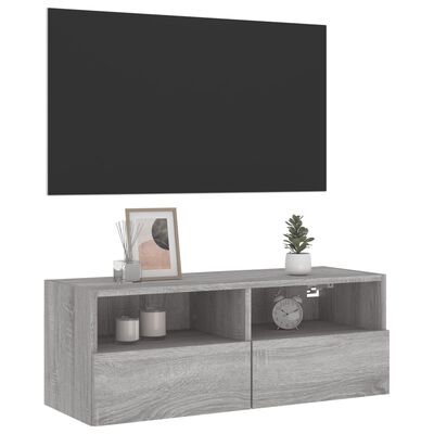 vidaXL Mobile TV a Parete Grigio Sonoma 80x30x30 cm Legno Multistrato