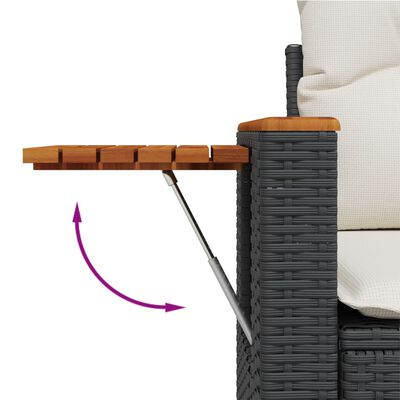 vidaXL Set Divani da Giardino 10pz con Cuscini in Polyrattan Nero