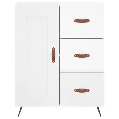 vidaXL Credenza Bianco Lucido 69,5x34x180 cm in Legno Multistrato