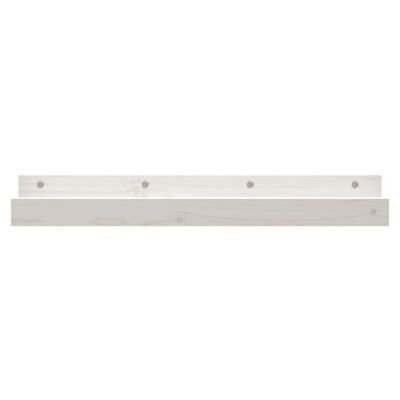 vidaXL Mensole da Parete 2 pz Bianco 80x12x9cm Legno Massello di Pino