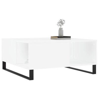 vidaXL Tavolino da Salotto Bianco 80x80x36,5 cm in Legno Multistrato