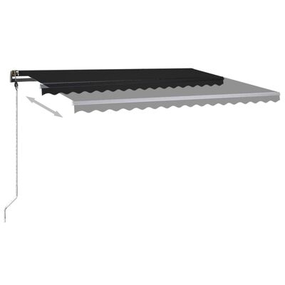 vidaXL Tenda da Sole Retrattile Manuale con LED 450x300 cm Antracite