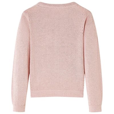 Cardigan da Bambina Lavorato a Maglia Rosa Tenue 104