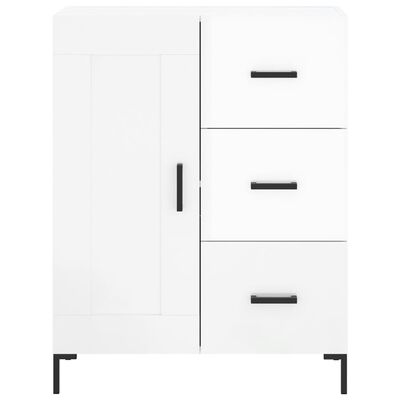 vidaXL Credenza Bianco Lucido 69,5x34x180 cm in Legno Multistrato