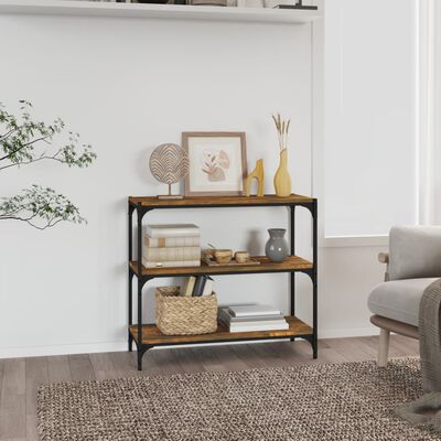 vidaXL Libreria rovere fumo 80x33x70,5 cm Legno Multistrato e Acciaio