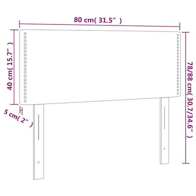 vidaXL Testiera a LED Grigio Chiaro 80x5x78/88 cm in Velluto