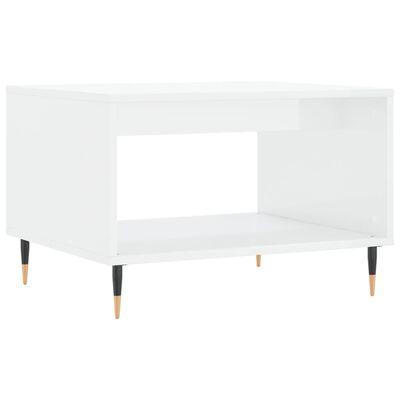 vidaXL Tavolino da Salotto Bianco Lucido 60x50x40 cm Legno Multistrato