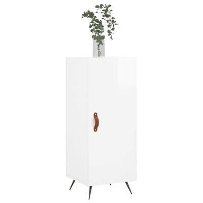 vidaXL Credenza Bianco Lucido 34,5x34x90 cm in Legno Multistrato