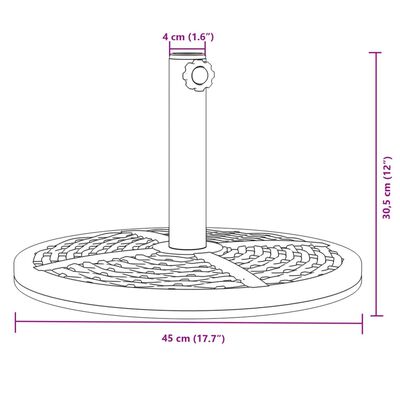 vidaXL Base per Ombrellone per Pali Ø38/48 mm 12 kg Rotonda