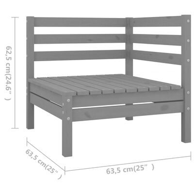 vidaXL Set Salotto da Giardino 4 pz in Legno Massello di Pino Grigio