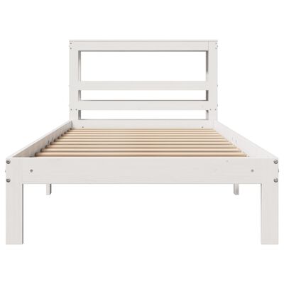 vidaXL Giroletto con Testiera Bianco 75x190 cm Legno Massello di Pino