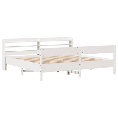 vidaXL Letto senza Materasso Bianco 180x200 cm Legno Massello di Pino