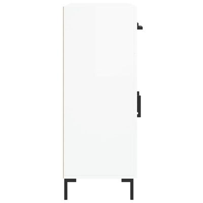 vidaXL Credenza 69,5x34x90 cm in Legno Multistrato Bianco Lucido