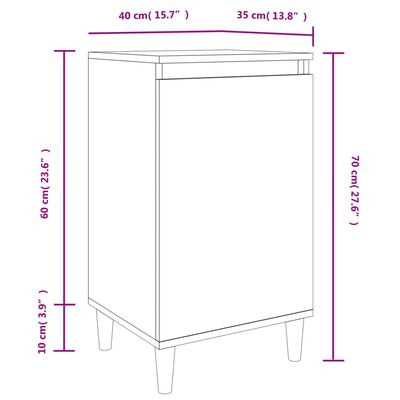 vidaXL Comodini 2 pz Bianchi 40x35x70 cm in Legno Multistrato