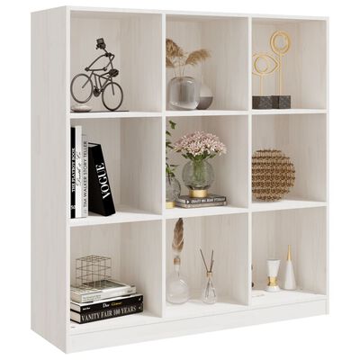 vidaXL Libreria/Divisorio Bianco 104x33,5x110 cm in Massello di Pino